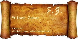 Priher Zobor névjegykártya